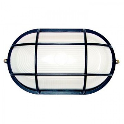 Aplique oval de aluminio y vidrio, hasta 100W, IP54